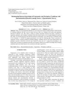 Relationship Between Knowledge of Ergonomics and Workplace