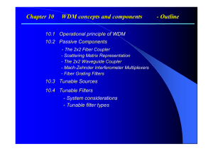 Chapter 10 WDM concepts and components Chapter 10 WDM