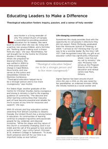 Focus on Education - The United Church of Canada