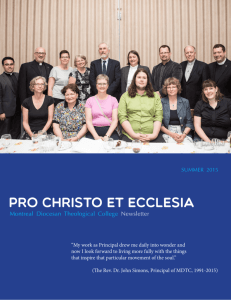 pro christo et ecclesia - Montreal Diocesan Theological College