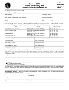 Form M-2848 Power of Attorney and Declaration