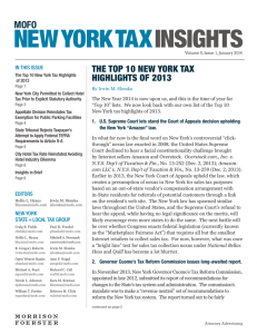 new york tax insights - Morrison & Foerster LLP