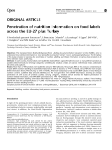 Penetration of nutrition information on food labels across the EU