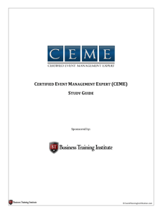 CERTIFIED EVENT MANAGEMENT EXPERT (CEME) STUDY GUIDE