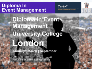 Diploma in Event Management University College