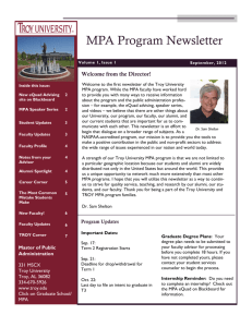 MPA Program Newsletter