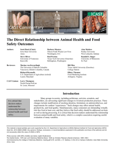 The Direct Relationship between Animal Health and Food Safety