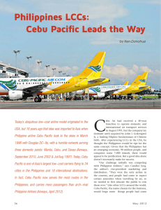 Philippines LCCs: Cebu Pacific Leads the Way