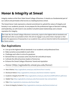 Honor & Integrity at Smeal