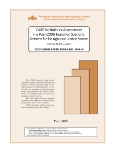 CARP Institutional Assessment in a Post