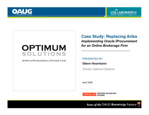 Optimum Solutions | Case Study: Replacing Ariba