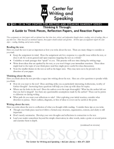 Think Pieces, Reflection & Reaction Paper Guide