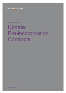 Update: Pre-incorporation Contracts