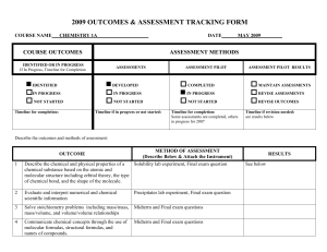 2009 Outcomes & Assessment Tracking Forms
