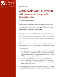 AMERICANS WITH PHOTO ID: A Breakdown of