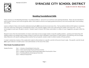 Unit 03 Word Study Template - The Syracuse City School District