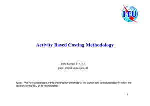 Activity Based Costing Methodology