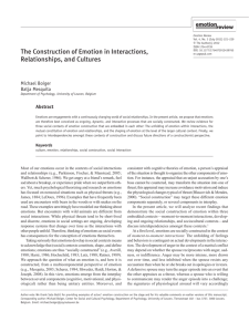 The construction of emotion in interactions, relationships - Comp-SI.