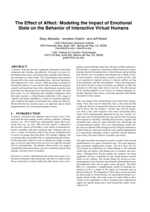 The Effect of Affect: Modeling the Impact of Emotional State on the