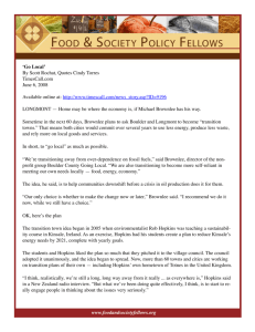 www.foodandsocietyfellows.org 'Go Local' By Scott Rochat, Quotes