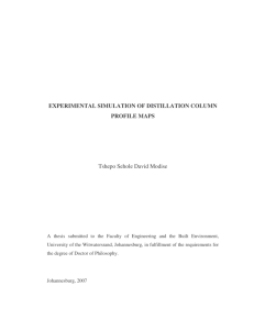 experimental simulations of distillation column profile