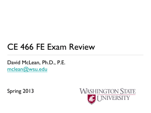 CE 466 FE Exam Review - Washington State University