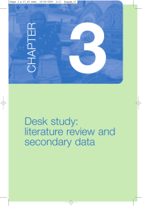 Desk study: literature review and secondary data