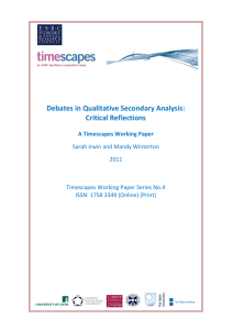 Debates in Qualitative Secondary Analysis: Critical