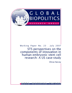 STS perspectives on the components of innovation in stem cell