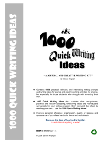 1000 Quick writing Ideas