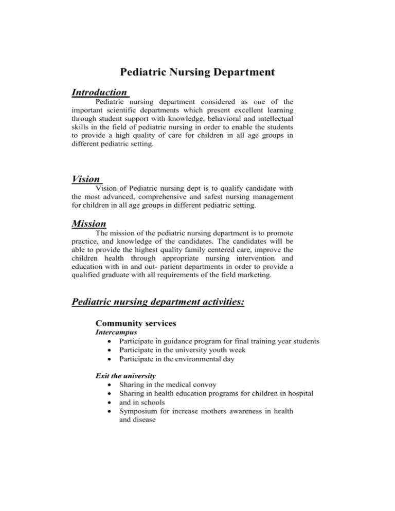 research paper on pediatric nursing