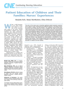 Patient Education of Children and Their Families