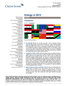 Energy in 2012 - East West Petroleum