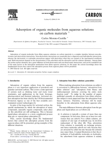 Adsorption of organic molecules from aqueous solutions on carbon