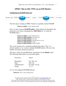 IPSEC Site-to-Site Tunnels on IOS Device