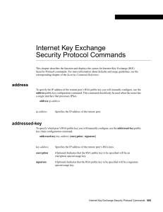 Internet Key Exchange Security Protocol Commands