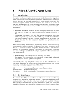 6 IPSec, SA and Crypto Lists