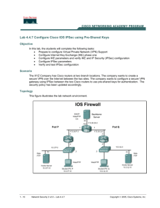 IOS IPSec PSK using CLI