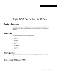 Triple DES Encryption for IPSec