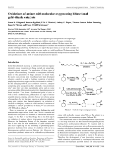 Oxidations of amines with molecular oxygen using bifunctional gold