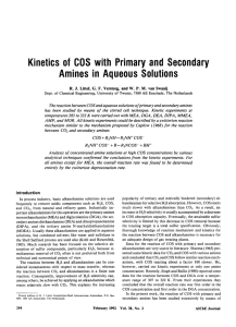 Kinetics of COS Amines with Primary and Secondary in Aqueous