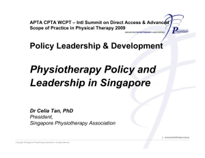 Physiotherapy Policy and Leadership in Singapore