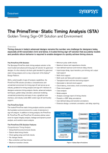 The PrimeTime® Static Timing Analysis (STA)