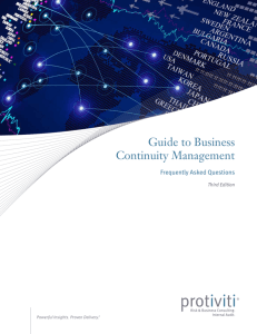 Guide to Business Continuity Management