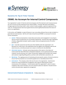 Internal Control in Dynamics SL