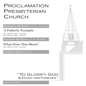 PROCLAMATION PRESBYTERIAN CHURCH