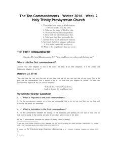 The Ten Commandments – Winter 2016 – Week 2 Holy Trinity