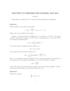 SOLUTION TO MIDTERM FOR MATH263, MAY 2013
