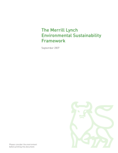 The Merrill Lynch Environmental Sustainability