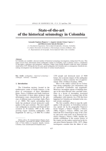 State-of-the-art of the historical seismology in Colombia